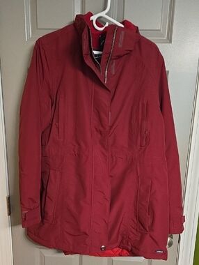 Lands' End Burgundy Hooded Squall Winter Coat